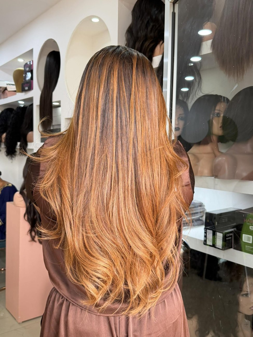 Perruque ombré caramel lisse — MALIA HAIR, boutique de Conakry