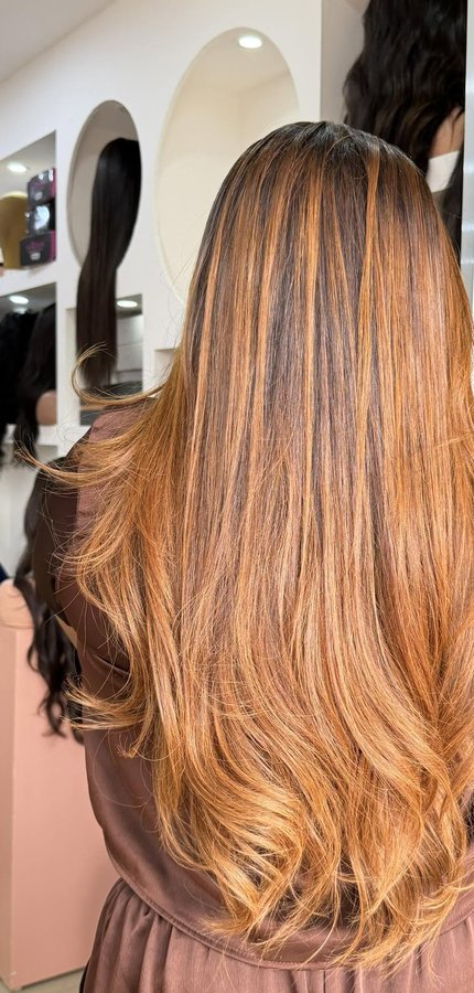 Perruque ombré caramel balayage lisse — MALIA HAIR Conakry